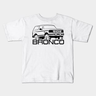 1992-1996 Ford Bronco Front Side, Black Print Kids T-Shirt